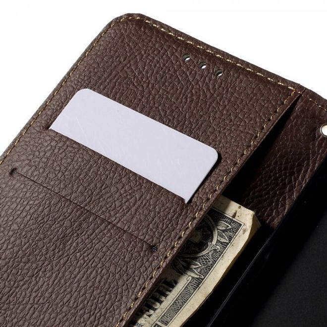 Galaxy S6 Edge Plus Elegantes Leder Flip Case mit Lederblatt und Standfunktion - rosa