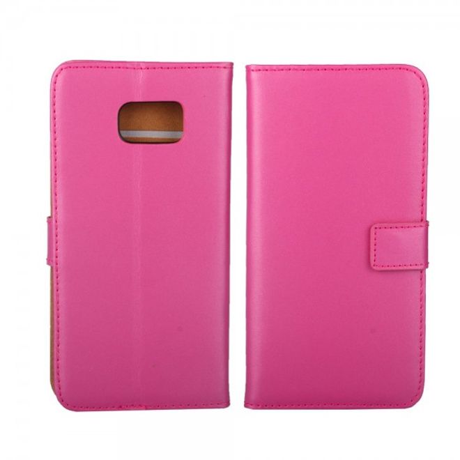 Galaxy S6 Edge Plus Magnetisches teils Echt- und Kunstleder Case mit Standfunktion - rosa