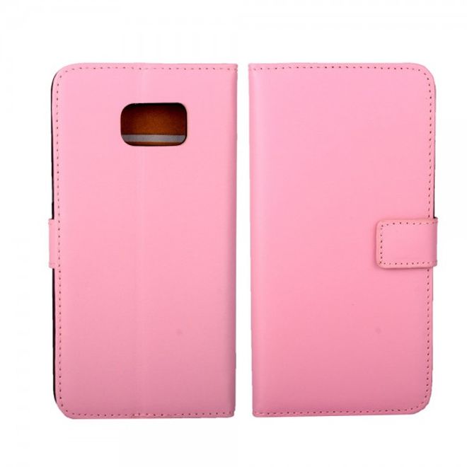 Galaxy S6 Edge Plus Magnetisches teils Echt- und Kunstleder Case mit Standfunktion - pink