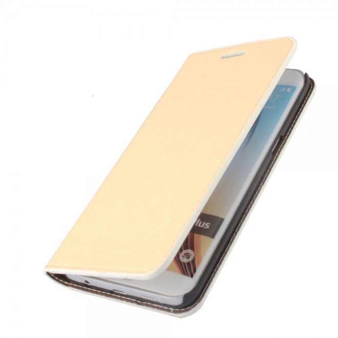 Galaxy S6 Edge Plus Elegantes Crazy Horse Echtleder Case - beige