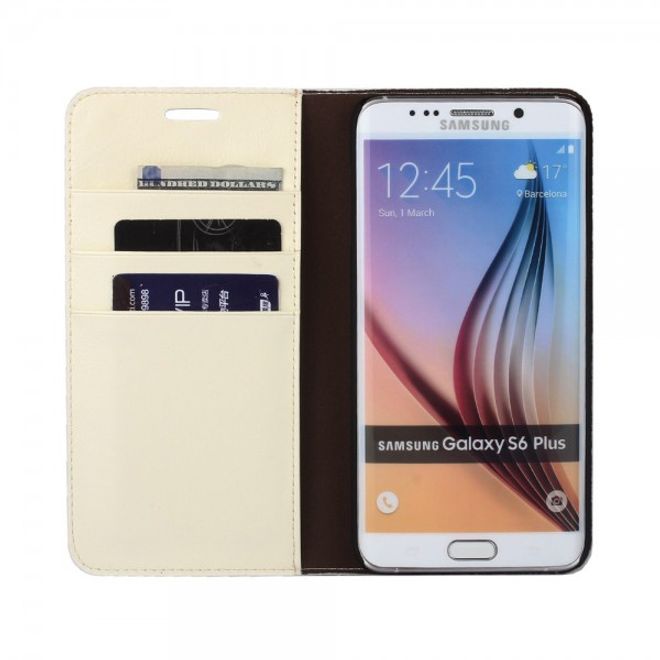 Galaxy S6 Edge Plus Elegantes Crazy Horse Echtleder Case - beige