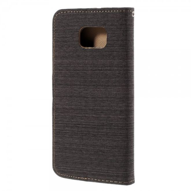 Galaxy S6 Edge Plus Zweifarbiges Leder Case mit stoffartiger Oberfläche - kaffeefarben