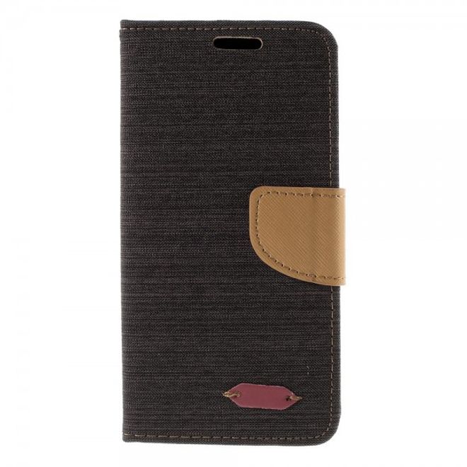 Galaxy S6 Edge Plus Zweifarbiges Leder Case mit stoffartiger Oberfläche - kaffeefarben