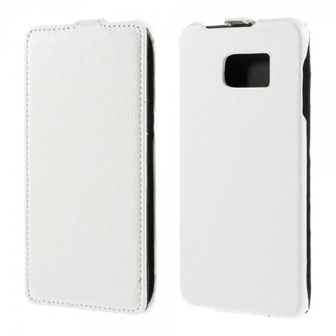 Galaxy S6 Edge Plus Vertikales Leder Flip Case mit Litchitextur - weiss