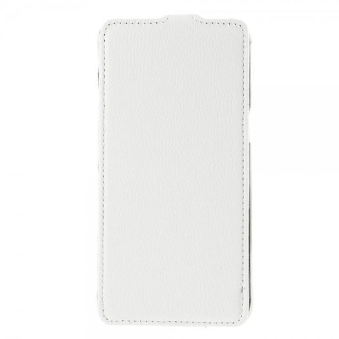 Galaxy S6 Edge Plus Vertikales Leder Flip Case mit Litchitextur - weiss