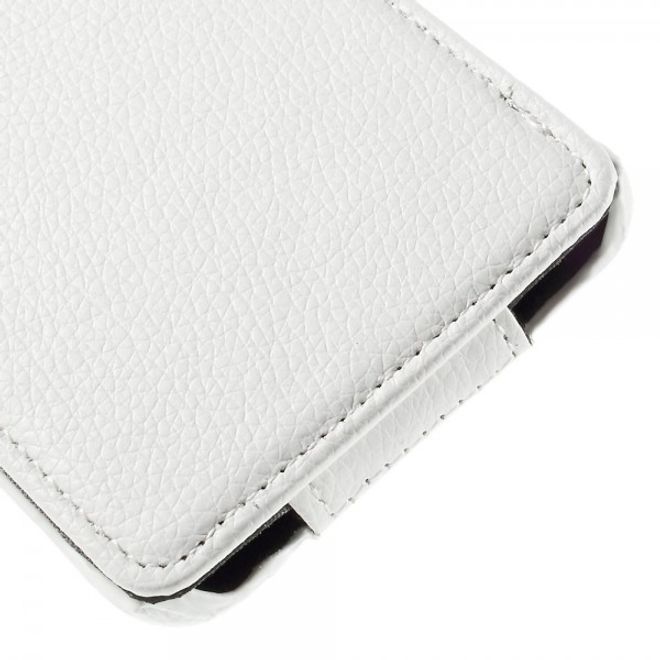 Galaxy S6 Edge Plus Vertikales Leder Flip Case mit Litchitextur - weiss