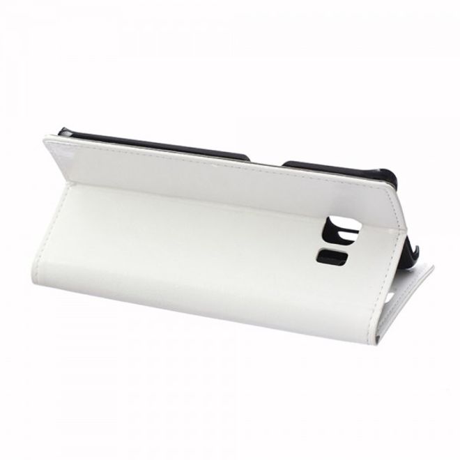 Galaxy S6 Edge Plus Klassisches Crazy Horse Leder Case - weiss