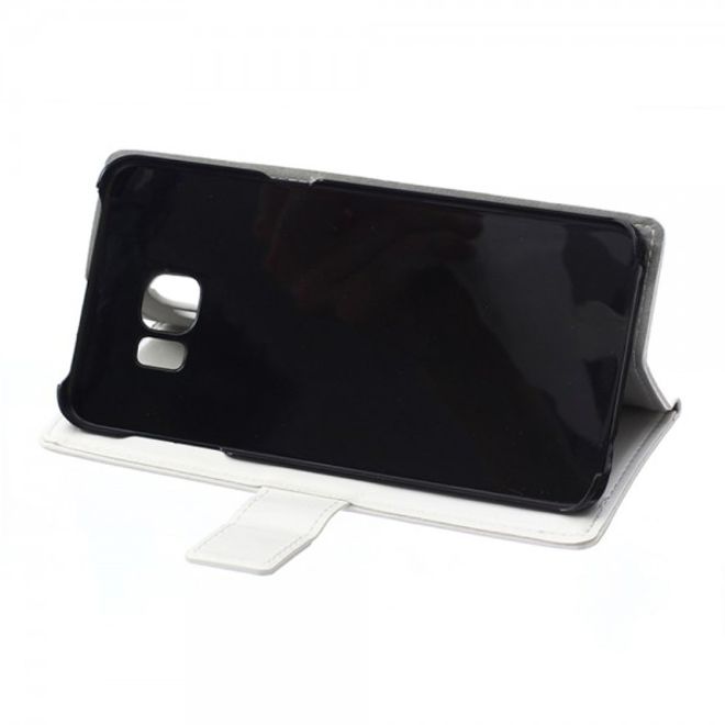 Galaxy S6 Edge Plus Klassisches Crazy Horse Leder Case - weiss