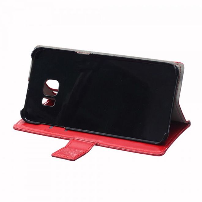 Galaxy S6 Edge Plus Klassisches Crazy Horse Leder Case - rot
