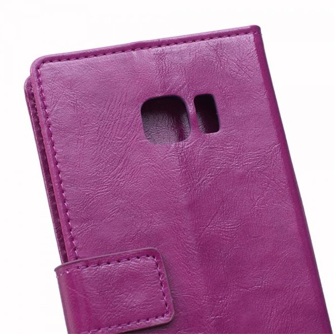 Galaxy S6 Edge Plus Klassisches Crazy Horse Leder Case - purpur