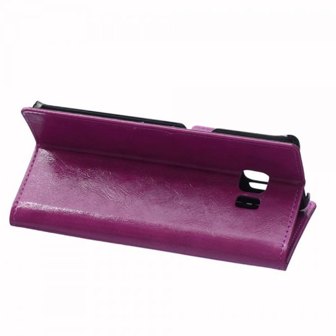 Galaxy S6 Edge Plus Klassisches Crazy Horse Leder Case - purpur