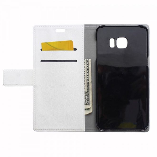 Galaxy S6 Edge Plus Klassisches Leder Case mit Litchitextur - weiss