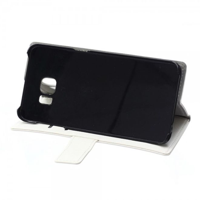 Galaxy S6 Edge Plus Klassisches Leder Case mit Litchitextur - weiss