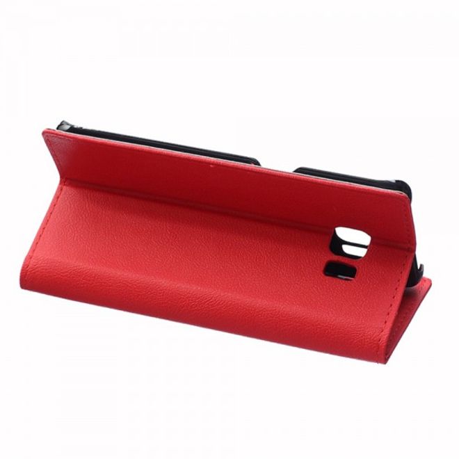 Galaxy S6 Edge Plus Klassisches Leder Case mit Litchitextur - rot