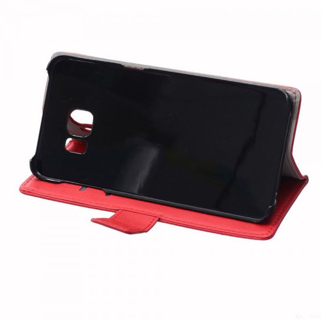 Galaxy S6 Edge Plus Klassisches Leder Case mit Litchitextur - rot