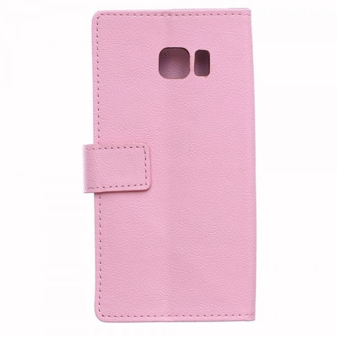 Galaxy S6 Edge Plus Klassisches Leder Case mit Litchitextur - pink
