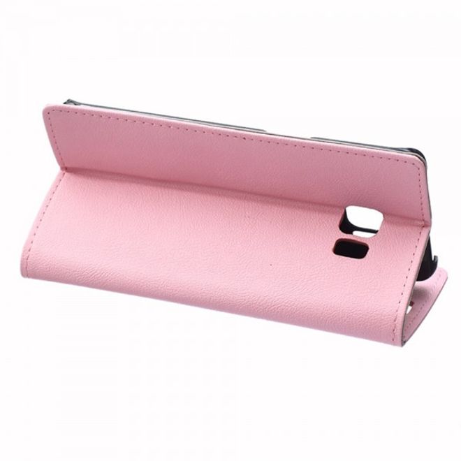 Galaxy S6 Edge Plus Klassisches Leder Case mit Litchitextur - pink