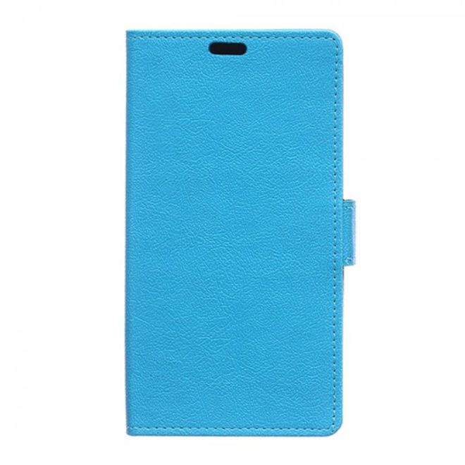 Galaxy S6 Edge Plus Klassisches Leder Case mit Litchitextur - blau