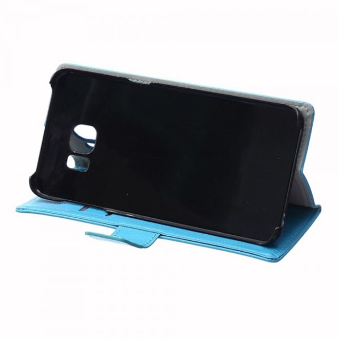 Galaxy S6 Edge Plus Klassisches Leder Case mit Litchitextur - blau