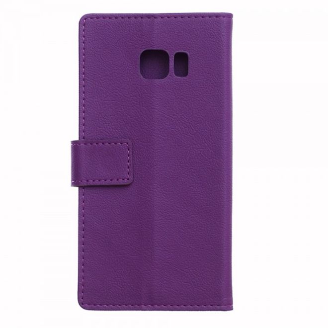 Galaxy S6 Edge Plus Klassisches Leder Case mit Litchitextur - purpur