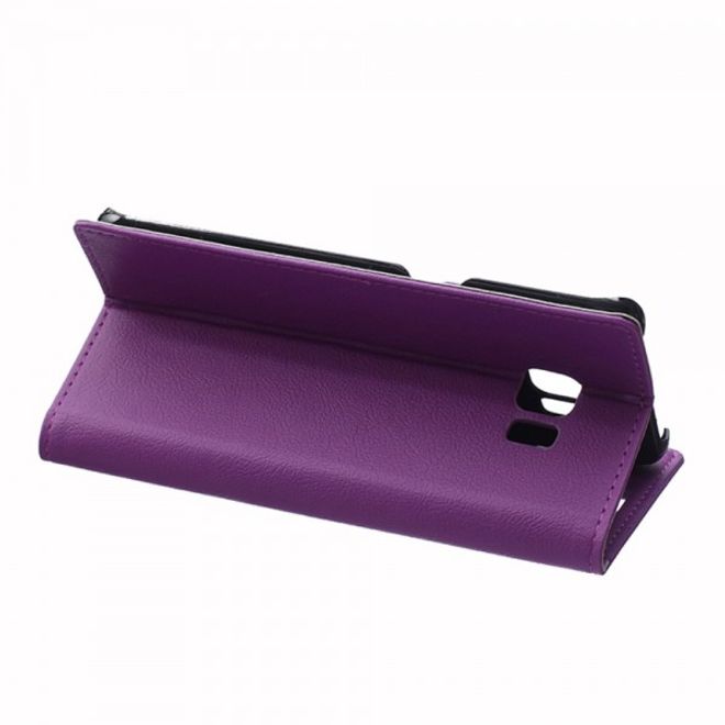 Galaxy S6 Edge Plus Klassisches Leder Case mit Litchitextur - purpur