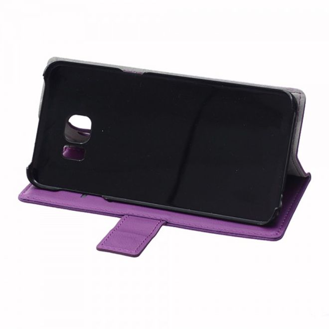 Galaxy S6 Edge Plus Klassisches Leder Case mit Litchitextur - purpur