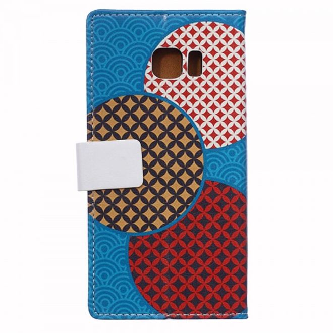 Galaxy S6 Edge Plus Leder Case mit schönem Kreismuster
