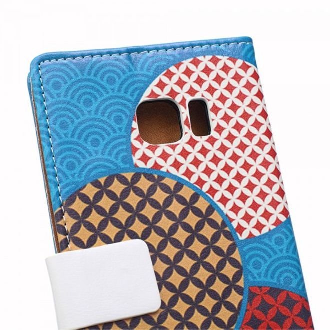 Galaxy S6 Edge Plus Leder Case mit schönem Kreismuster