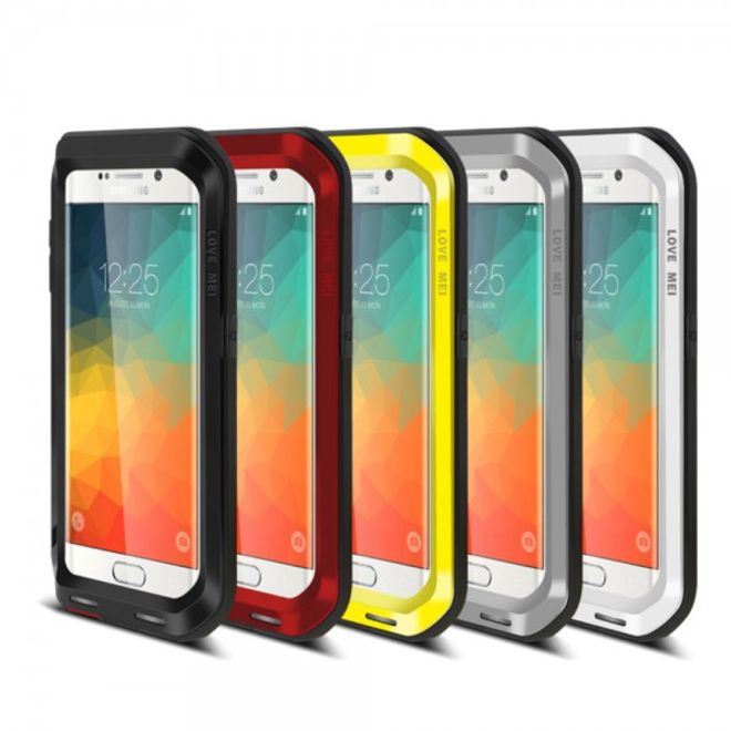 Galaxy S6 Edge Plus LOVE MEI Ultrarobustes Metall und Silikon Case (ohne Gorilla Glas) - grau