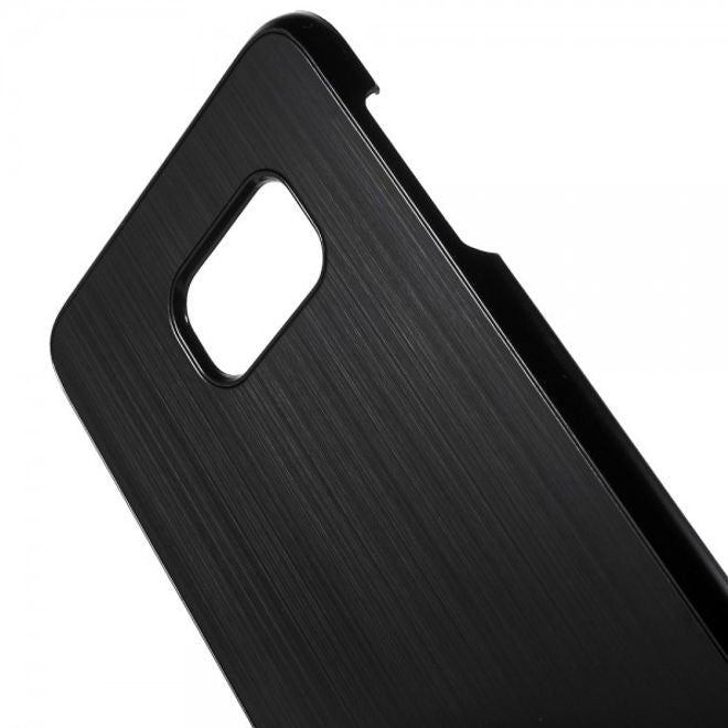 Galaxy S6 Edge Plus Hart Plastik Case mit gebürsteter Aluminium Legierung - schwarz