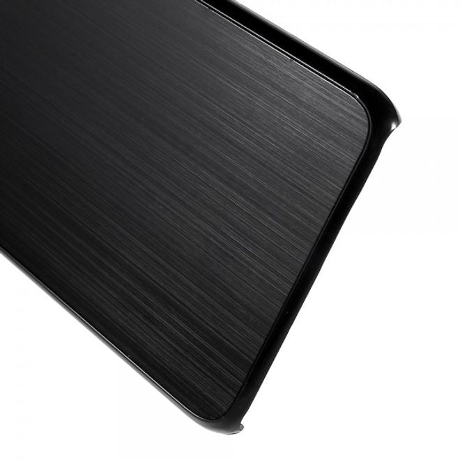 Galaxy S6 Edge Plus Hart Plastik Case mit gebürsteter Aluminium Legierung - schwarz