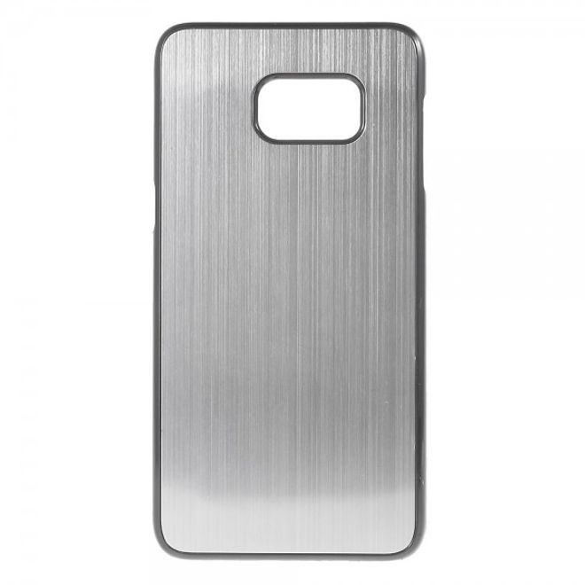 Galaxy S6 Edge Plus Hart Plastik Case mit gebürsteter Aluminium Legierung - silber