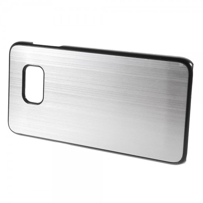Galaxy S6 Edge Plus Hart Plastik Case mit gebürsteter Aluminium Legierung - silber