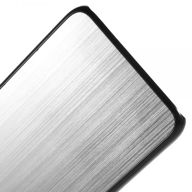 Galaxy S6 Edge Plus Hart Plastik Case mit gebürsteter Aluminium Legierung - silber