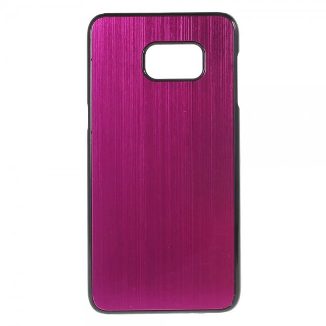 Galaxy S6 Edge Plus Hart Plastik Case mit gebürsteter Aluminium Legierung - rosa