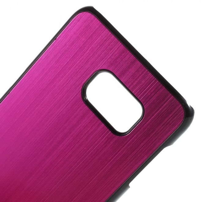 Galaxy S6 Edge Plus Hart Plastik Case mit gebürsteter Aluminium Legierung - rosa