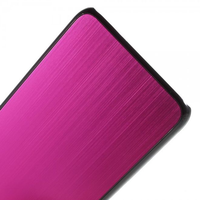 Galaxy S6 Edge Plus Hart Plastik Case mit gebürsteter Aluminium Legierung - rosa