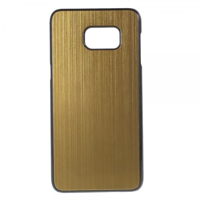 Galaxy S6 Edge Plus Hart Plastik Case mit gebürsteter Aluminium Legierung - gold