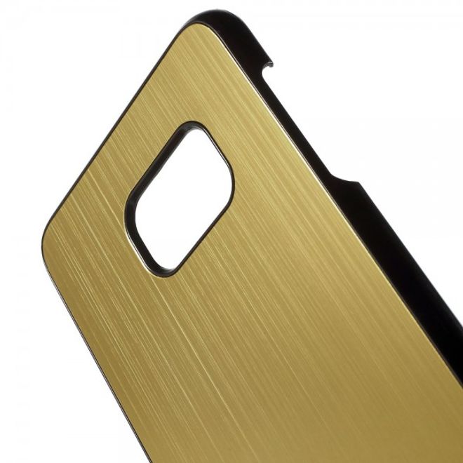 Galaxy S6 Edge Plus Hart Plastik Case mit gebürsteter Aluminium Legierung - gold