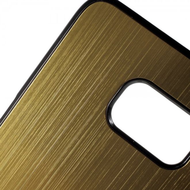 Galaxy S6 Edge Plus Hart Plastik Case mit gebürsteter Aluminium Legierung - gold