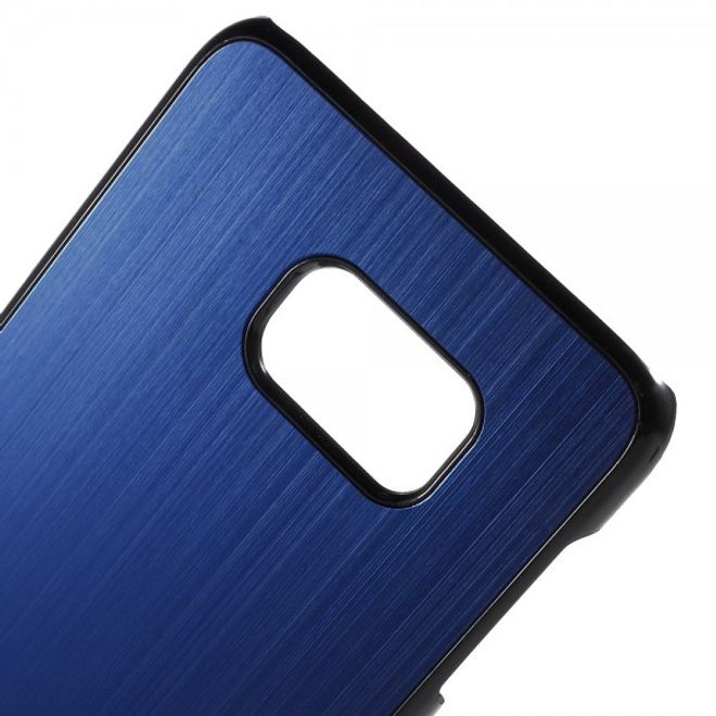 Galaxy S6 Edge Plus Hart Plastik Case mit gebürsteter Aluminium Legierung - blau