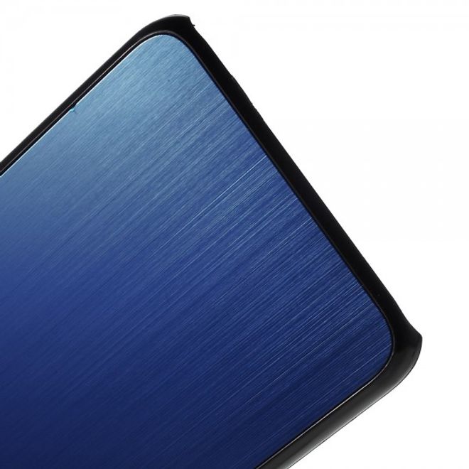 Galaxy S6 Edge Plus Hart Plastik Case mit gebürsteter Aluminium Legierung - blau