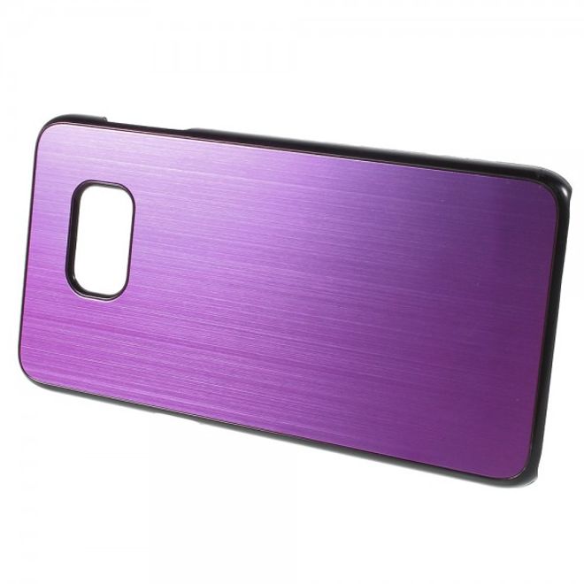 Galaxy S6 Edge Plus Hart Plastik Case mit gebürsteter Aluminium Legierung - purpur