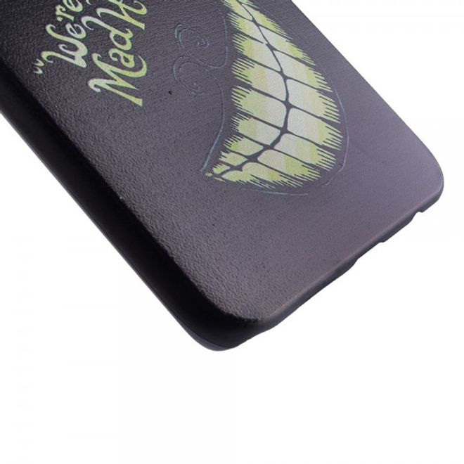 Galaxy S6 Edge Plus Hart Plastik Case mit witzigem Grinsen und Schriftzug