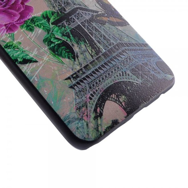 Galaxy S6 Edge Plus Hart Plastik Case mit Eiffelturm und Rosen