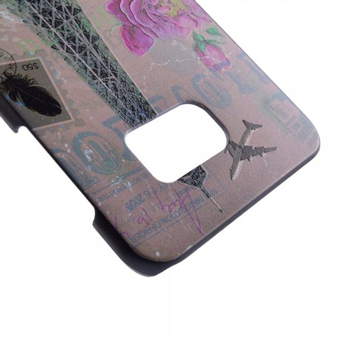 Galaxy S6 Edge Plus Hart Plastik Case mit Eiffelturm und Rosen