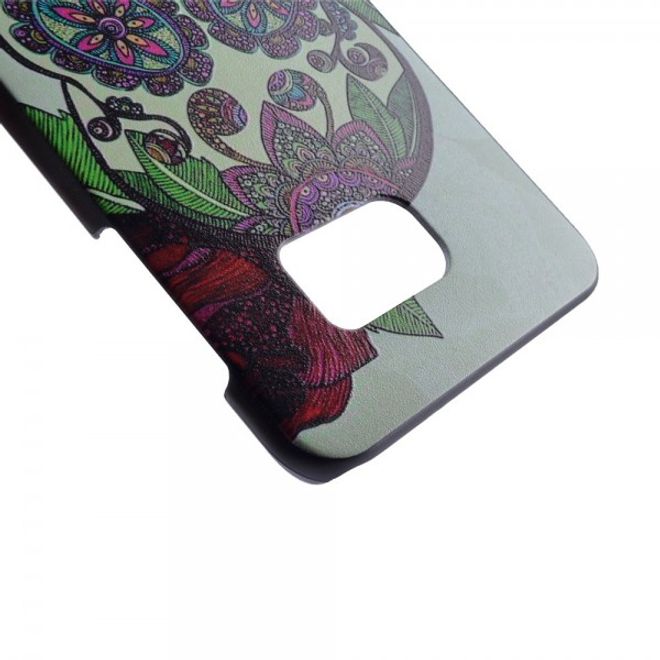 Galaxy S6 Edge Plus Hart Plastik Case mit Totenkopf und Blumen