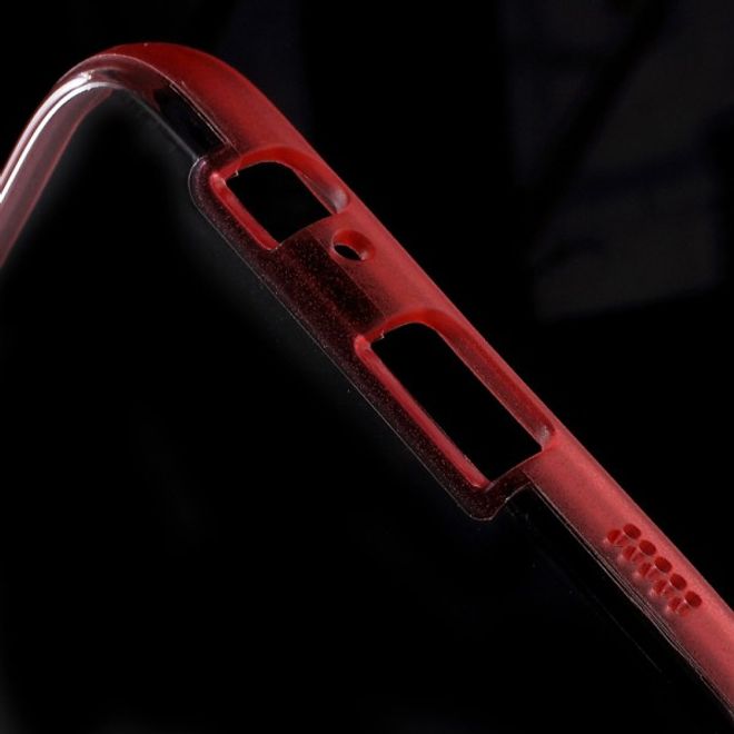 Galaxy S6 Edge Plus Klares Hart Plastik Case mit elastischem Rahmen - rot