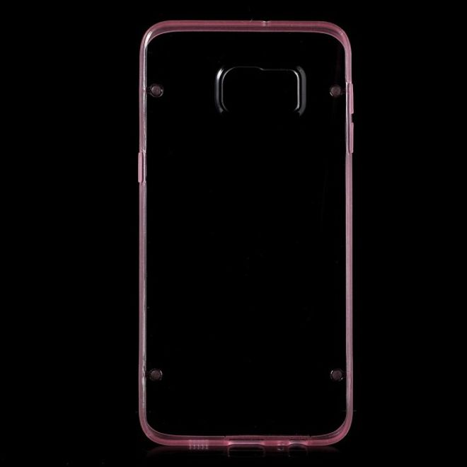 Galaxy S6 Edge Plus Klares Hart Plastik Case mit elastischem Rahmen - pink