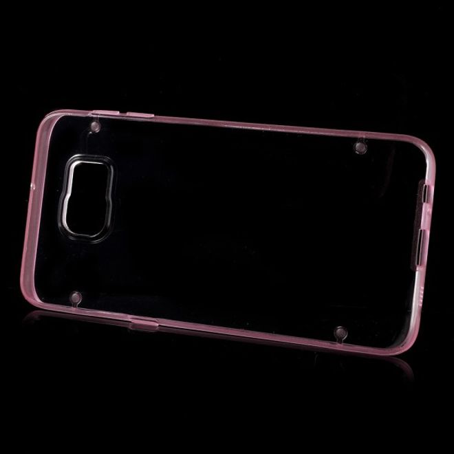 Galaxy S6 Edge Plus Klares Hart Plastik Case mit elastischem Rahmen - pink